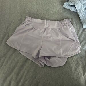 Lululemon hotty hot high rise shorts size 6 light purple